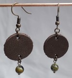 boucles d'oreilles cuir perles  