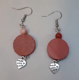 pendentifs rond en cuir et perle naturelle