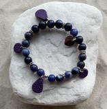 Bracelet en perles sodalite et cuir 